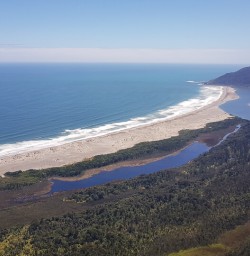 Martins Bay view from helicopter, Fiordland New Zealand