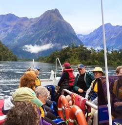 cruising across milford sound