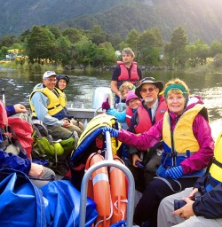 boarding the launch at milford sound