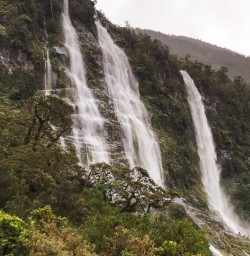 Milford Track falls, Fiordland New Zealand