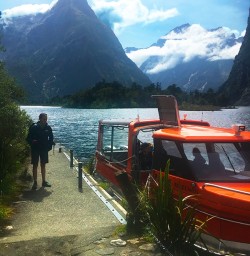 All aboard at the Milford Track trail head