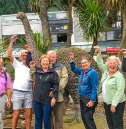 Moa statue and group