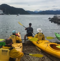 Group ready to kayak the Marlborough Sounds, New Zealand