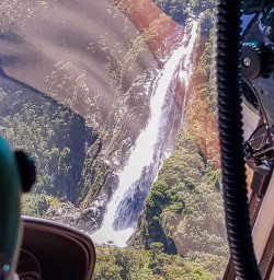 Stirling Falls view from helicopter, Milford Sound Fiordland Southland New Zealand