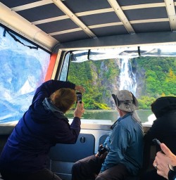 Passing Stirling Falls on our way to walk on the Milford Track