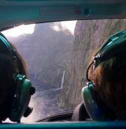 Stirling Falls view from helicopter, Milford Sound Fiordland Southland New Zealand