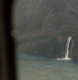 Stirling Falls view from helicopter, Milford Sound Fiordland Southland New Zealand