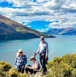 9 Three guests enjoying scenic lookout Lake Wanaka2