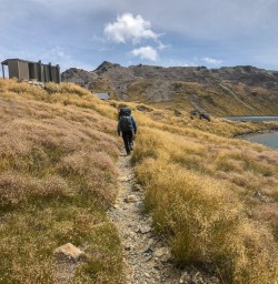 Walking at Angelus Hut, Nelson Lakes National Park, Tasman New Zealand