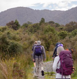 Walking at Martins Bay, Fiordland New Zealand