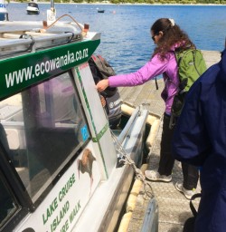 9. Getting on the watertaxi to Mou Waho island