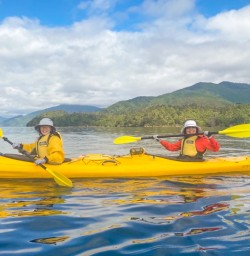 9. Guests kayak Queen Charlotte Sound