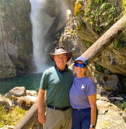 9. Happy couple at Falls on Hollyford Track
