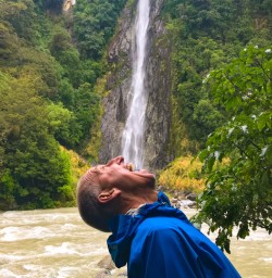 9. Solo guest drinking waterfall