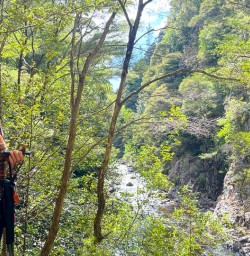 Female guest exploring Karangahake Gorge 210125 9