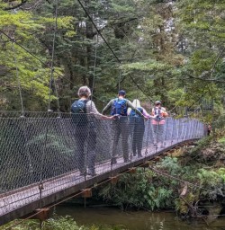 Group swing bridge crossing on the Kepler