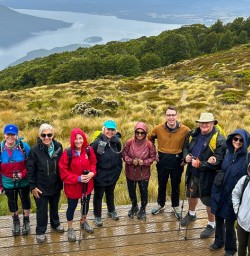 Guests at the Luxmore Hut on the Kepler Track 170125