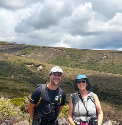 Guide Kahu and guest in Tongariro National Park 210125