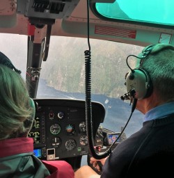 Helicopter flight over Milford
