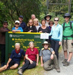 The Group at the Hollyford Track Sign