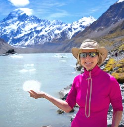 Hiker at Glacier Lake
