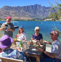 Cafe lunch by the lake