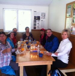 Birthday celebration at Routeburn Flats hut