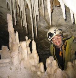 Stalagmites within the cave