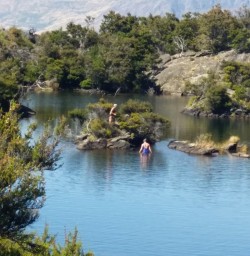 Swimming in the lake at Mou Waho