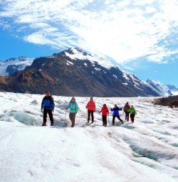 Hikers on the Tasman Glacier