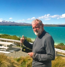 Thumbs up at Lake Pukaki Pure South Lake Pukaki