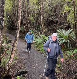 Ulva Island Stewart Island guests in forest GW25OCt26
