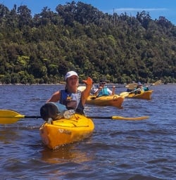 Kayak tour at Okarito Lagoon, West Coast New Zealand