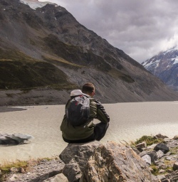Hooker Lake in Canterbury, New Zealand