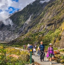 Walking at Fox Glacier Valley Track, West Coast New Zealand