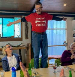 Happy guest at Okarito, West Coast New Zealand