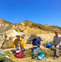 Lunch break on Tongariro Crossing
