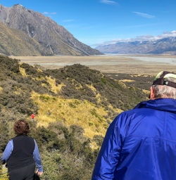Walking at Hooker Valley, Canterbury New Zealand