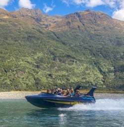 Jetboat at Wilkin river, Otago New Zealand