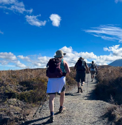 140125 Group of guests hiking in Tongariro National Park