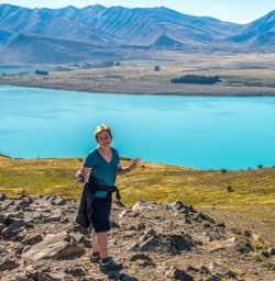 Lady at Lake Tekapo, Otago New Zealand