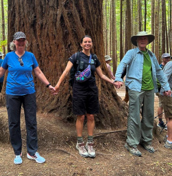 140125 Group holding hands in Redwoods forest