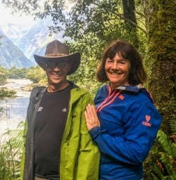 Couple at Arthur River, Milford Track Fiordland National Park Southland New Zealand