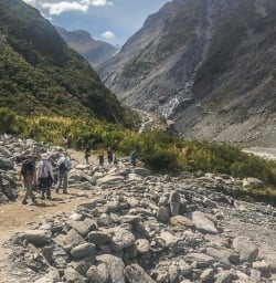Walking the Fox Glacier Valley track, West Coast New Zealand