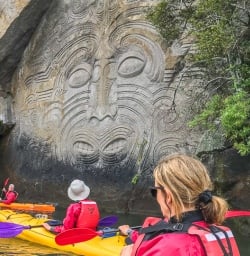 Maori Carvings at Lake Taupo, Waikato New Zealand