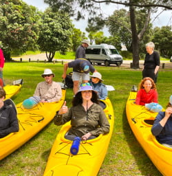 1. Guests practicing in Kayaks