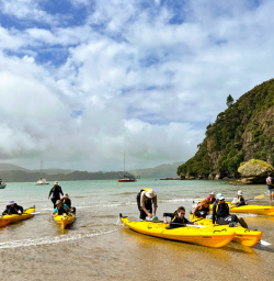 1. Landing the kayaks at Cathedral Cove