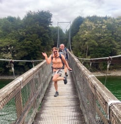 1. Solo guest crossing bridge on Kepler Track