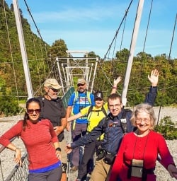 Group on the bridge, West Coast New Zealand