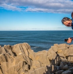 Guest at Punakaiki Pancake Rocks and Blowholes, Porarari National Park West Coast New Zealand